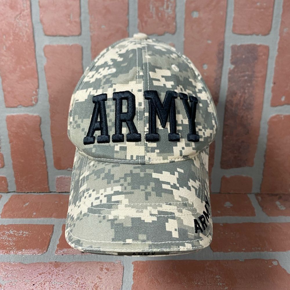 U.S. Army Camouflage Hat with Black Lettering